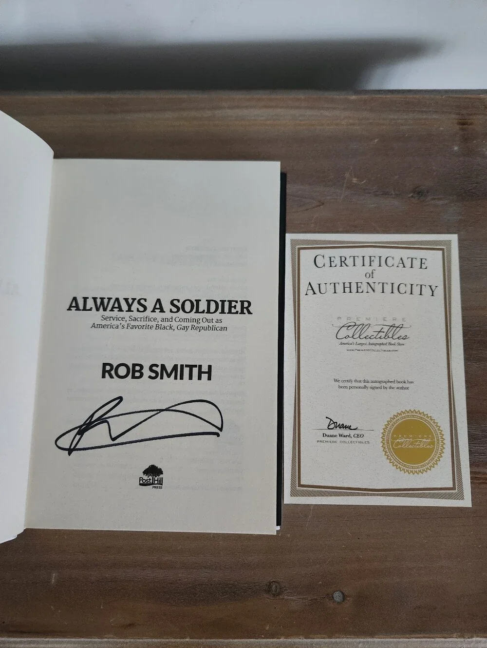 Signed Rob Smith Always a Soldier Hardcover Book With COA Military Memoir